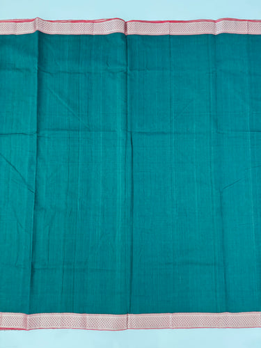 Handwoven Mangalgiri Cotton Saree | Shade of Forest Green | Gold Zari | Handwoven | Ships from California